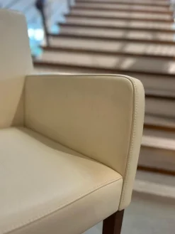 2er-Stuhl-Set Dinner Leder Comfort Offwhite Weiß