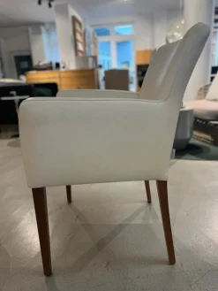 2er-Stuhl-Set Dinner Leder Comfort Offwhite Weiß