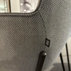 6er-Stuhlset K-Stu 655 + RSA-Stu 655 Koprus In Leder 38.101 Steingrau Rückenschale In Stoff 28.101 Signalgrau/Taubenblau Meliert Gestell Vierfuß Rundrohr Stahl Glatt Pulverbeschichtet Seidenmatt Umbragrau