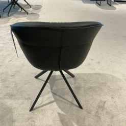 4er-Stuhlset Trevor Alva Leder Schwarz mit Drehfunktion