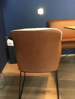 Essgruppe 3 Stühle Und Eckbank Mason Leder Rawhide Cognac Braun Und Stoff Lisboa 5 Beige Gestell Schwarz, inkl. Tisch