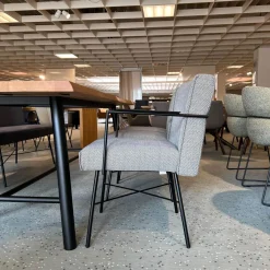 Essgruppe Berck Anise Aster Brown Eiche Astig Geölt Leder Twilight Anthrazit Gestell Lack Verkehrsschwarz