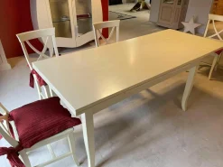 Essgruppe Classici per Eccellenza Weiß Schleiflack 1 Tisch 6 Stühle