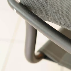 Essgruppe Denia Platte Belattung Teak Gestell Grau-Metallic Inklusive 2 Sessel Sosta Bespannung Batyline Anthrazit