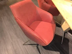 Essgruppe Dining System Leder A India Omega Grau Und Leder A India Chili Rot Tisch Wildeiche Bianco Furniert Fuß Metall