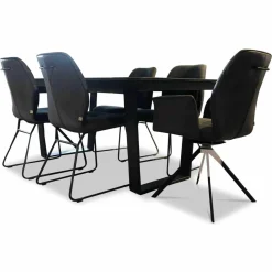 Essgruppe Dinner 5000 Tischplatte Zementdesign mit 6 Stühlen