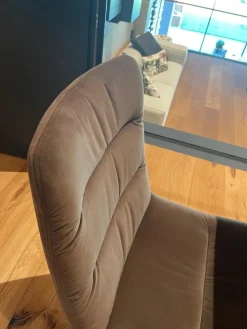 Essgruppe 4er-Stuhlset Arva Light Stühle Stoff Seven Liver Braun mit Tisch Schreinergefertigt