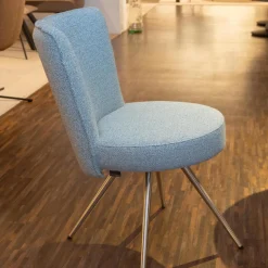 Essgruppe Esstisch Mio LS 010417 Platte Keramik Basalto Grau Gestell Edellstahloptik Mit 6 Stühlen Leva Bezug Soff Alicante Türkis