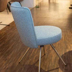 Essgruppe Esstisch Mio LS 010417 Platte Keramik Basalto Grau Gestell Edellstahloptik Mit 6 Stühlen Leva Bezug Soff Alicante Türkis