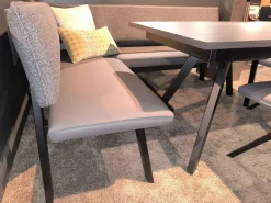 Essgruppe Malta 100 Stoff Wizard 07 Mittelgrau Grau Und Sigma 23 Grau Gestell Metall Schwarz Tisch Oak Grau