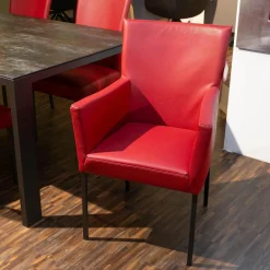 Essgruppe Nova Bezug Leder Tendens Paprika Rot Tischplatte Keramik Onix Darknight