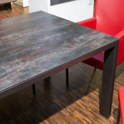 Essgruppe Nova Bezug Leder Tendens Paprika Rot Tischplatte Keramik Onix Darknight