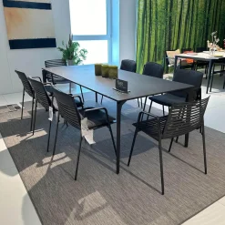 Essgruppe Outdoor Allsize Platte Feinsteinzeug Rauchgrau Mit 8 Stühlen