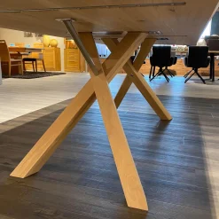 Essgruppe Signatura In Rustikal Asteiche Bianco Polsterbezug Grau Blau Mit 3 Stühlen Milo