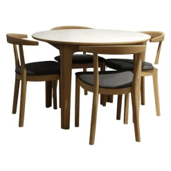 Essgruppe SM 11 Und SM 52 Eiche Weiß Geölt Stoff Remix Sg2 163 Grau