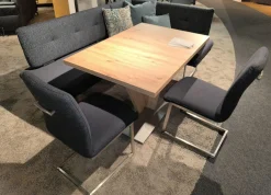 Essgruppe Step Two 343021 Bank Und Stuhl Stoff 2255 58 Marine Blau Tisch Arsian Eiche Nachbildung