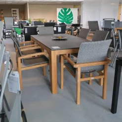 Essgruppe Teak Tischplatte Dektron Farbe Lava Anthrazit