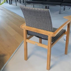 Essgruppe Teak Tischplatte Dektron Farbe Lava Anthrazit