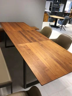 Essgruppe Terso Esstisch Nussbaum Rustikal Massiv 3 Stuhlsessel 1 Bank Leder Colorado Pistazie