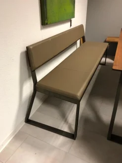 Essgruppe Terso Esstisch Nussbaum Rustikal Massiv 3 Stuhlsessel 1 Bank Leder Colorado Pistazie