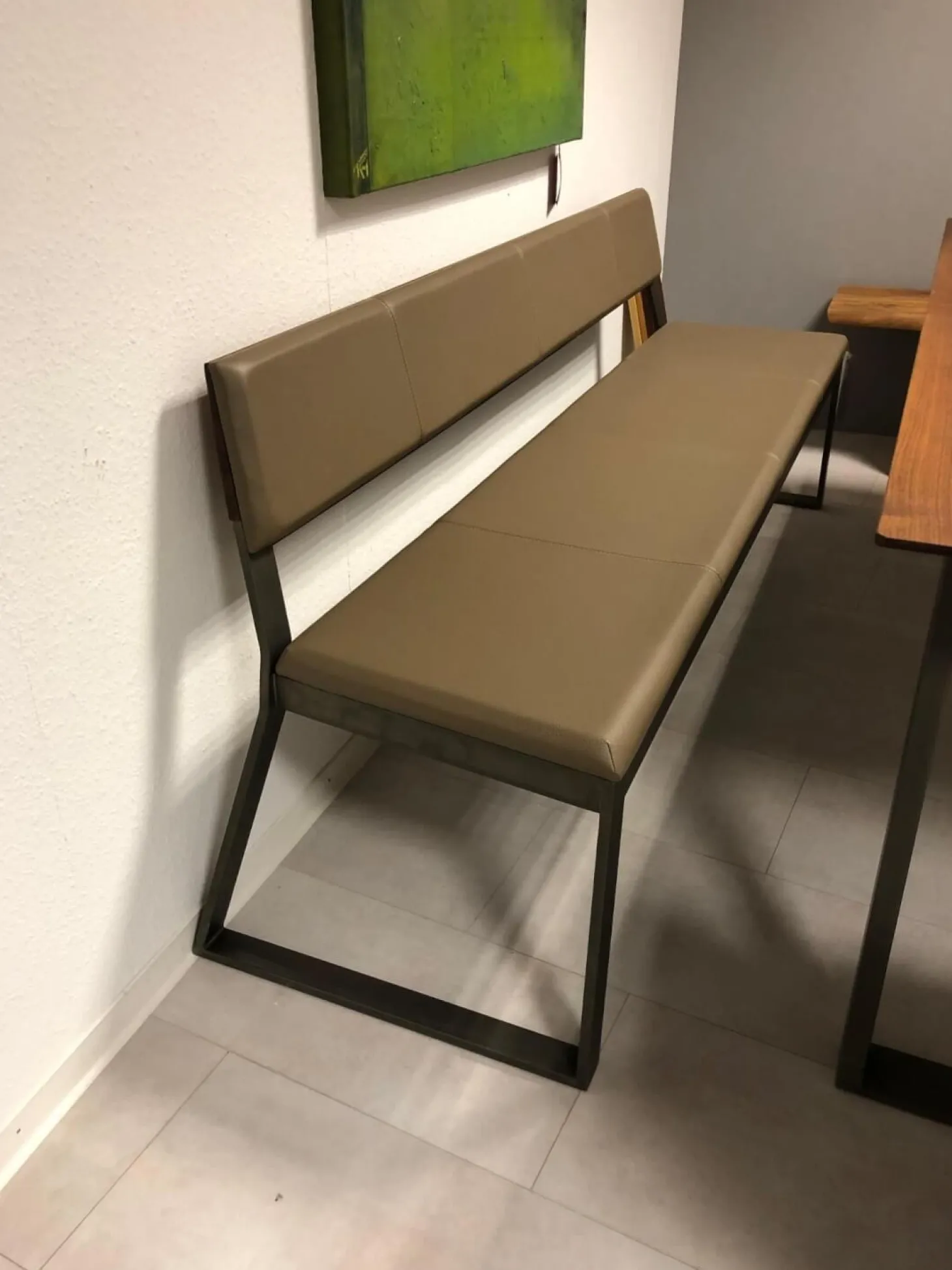 Essgruppe Terso Esstisch Nussbaum Rustikal Massiv 3 Stuhlsessel 1 Bank Leder Colorado Pistazie