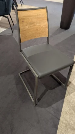 Essgruppe Terso Rustikale Asteiche Massiv Bianco Leder Colorado Anthrazit