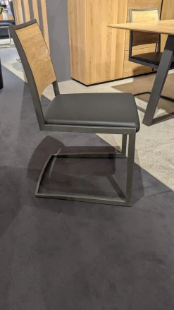 Essgruppe Terso Rustikale Asteiche Massiv Bianco Leder Colorado Anthrazit