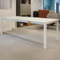 Essgruppe Tisch Chat Lack Weiß Glas Weiß Ausziehbar mit 4 Stühlen Weiß