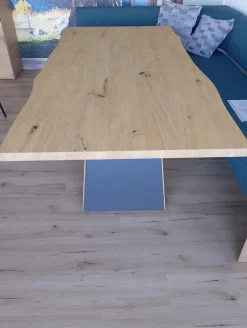 Essgruppe Vtektura Living Tisch Wildeiche Rustiko Schwarz Bank Und Stühle Stoff Select Mineralblau Und Schwarz Gestell Metall