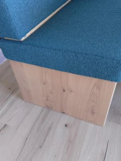 Essgruppe Vtektura Living Tisch Wildeiche Rustiko Schwarz Bank Und Stühle Stoff Select Mineralblau Und Schwarz Gestell Metall