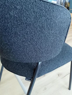 Essgruppe Vtektura Living Tisch Wildeiche Rustiko Schwarz Bank Und Stühle Stoff Select Mineralblau Und Schwarz Gestell Metall