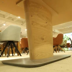 Esstisch 5503 5153 1D Eckholzfurnier Asteiche Bianco Lackiert