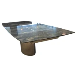 Esstisch 1224 Adler II Paradiso Aktion Steinplatte Fuß Edelstahl Poliert mit Auszug