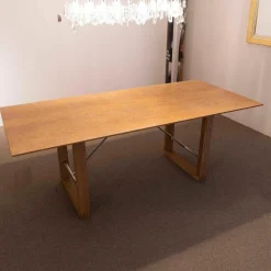 Esstisch 120 Pergola Eiche Gekalkt Verstrebung Edelstahl Poliert