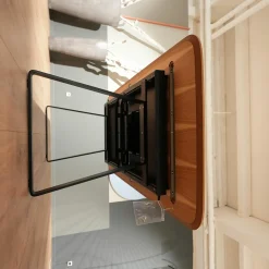 Esstisch 939-211 Tischplatte Eiche Furniert Lackiert Gestell Stahl Schwarz Mit Auszugplatte Keramik Calacatta