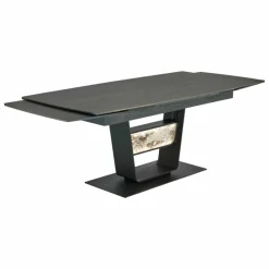 Esstisch Alva 3110W-1555 Tischplatte Birke Massiv Gestell Metall Anthrazit mit Auszug