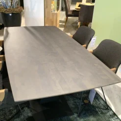 Esstisch Alva 3110W-1555 Tischplatte Birke Massiv Gestell Metall Anthrazit mit Auszug