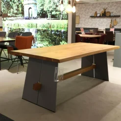 Esstisch Amar Asteiche Geölt Gestell Stahl Feinstruktur Grau