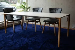 Esstisch Boiacca Platte Weiß Lackiert Gestell Eiche Hell