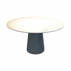 Esstisch Conic Mineralwerkstoff Platte Arctic White Weiß Pulverbeschichtet Gestell Mausgrau