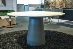 Esstisch Conic Mineralwerkstoff Platte Arctic White Weiß Pulverbeschichtet Gestell Mausgrau