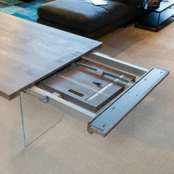 Esstisch Contur Eiche Astig Gebürstet Geräuchert Und Weiß Geölt Mit Glaswangen Optiwhite Mit Auszug