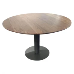 Esstisch Domino Platte Nussbaum Massiv Tischfuß Schwarz