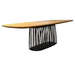 Esstisch Eiche Altholz Natur Geölt Gestell Aluminium Eloxiert C33 Bronze