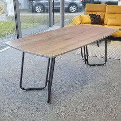 Esstisch Erik Typ 4750 Platte Astige Eiche Geräuchert Gestell Metall Rundrohr Schwarz