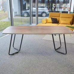 Esstisch Erik Typ 4750 Platte Astige Eiche Geräuchert Gestell Metall Rundrohr Schwarz