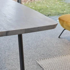 Esstisch Erik Typ 4750 Platte Astige Eiche Geräuchert Gestell Metall Rundrohr Schwarz