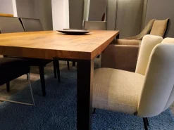 Esstisch Ferro Line 220x90 Nussbaum Geölt Rustikal Gestell Schwarz