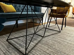 Esstisch Flow Platte HPL Anthrazit Drahtgestell Schwarz