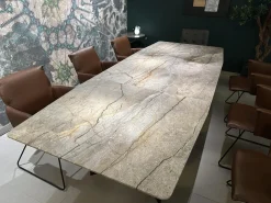 Esstisch Fontana Platte Stein Oxford Grey Grau Gestell Eiche Dunkelgrau Ausziehbar